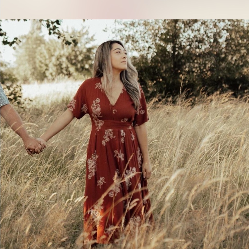 Floral Red Maxi Dress